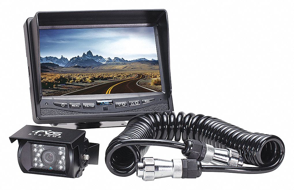 REARVIEW CAMERA SYSTEM, TRAILER, 130 DEGREES, CCD, IP 68, 100G SHOCK, 12 TO 24 VDC +/-10%, 7 IN