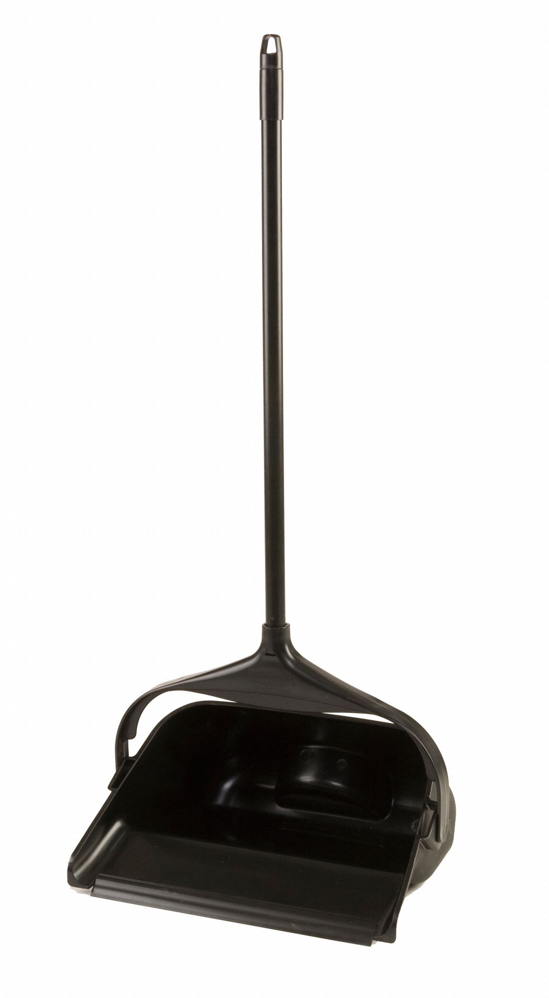 RUBBERMAID COMMERCIAL PRODUCTS Long Handled Dust Pan with Wheels Plastic, Black, Dust Pan