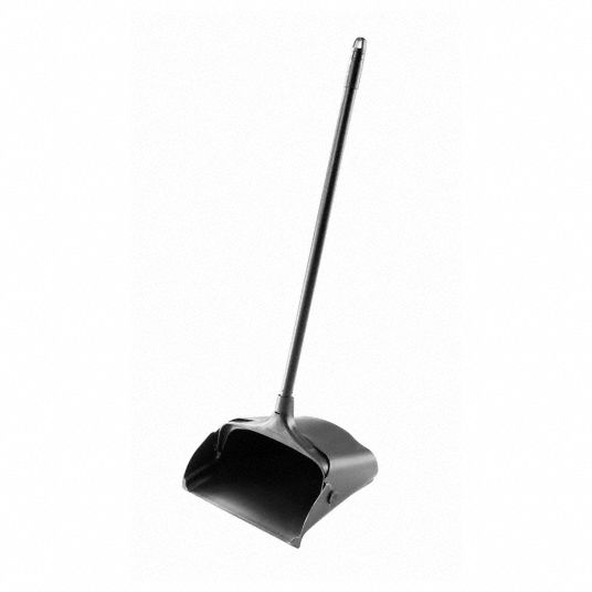 Dust Pan, Long Handle, with Brush