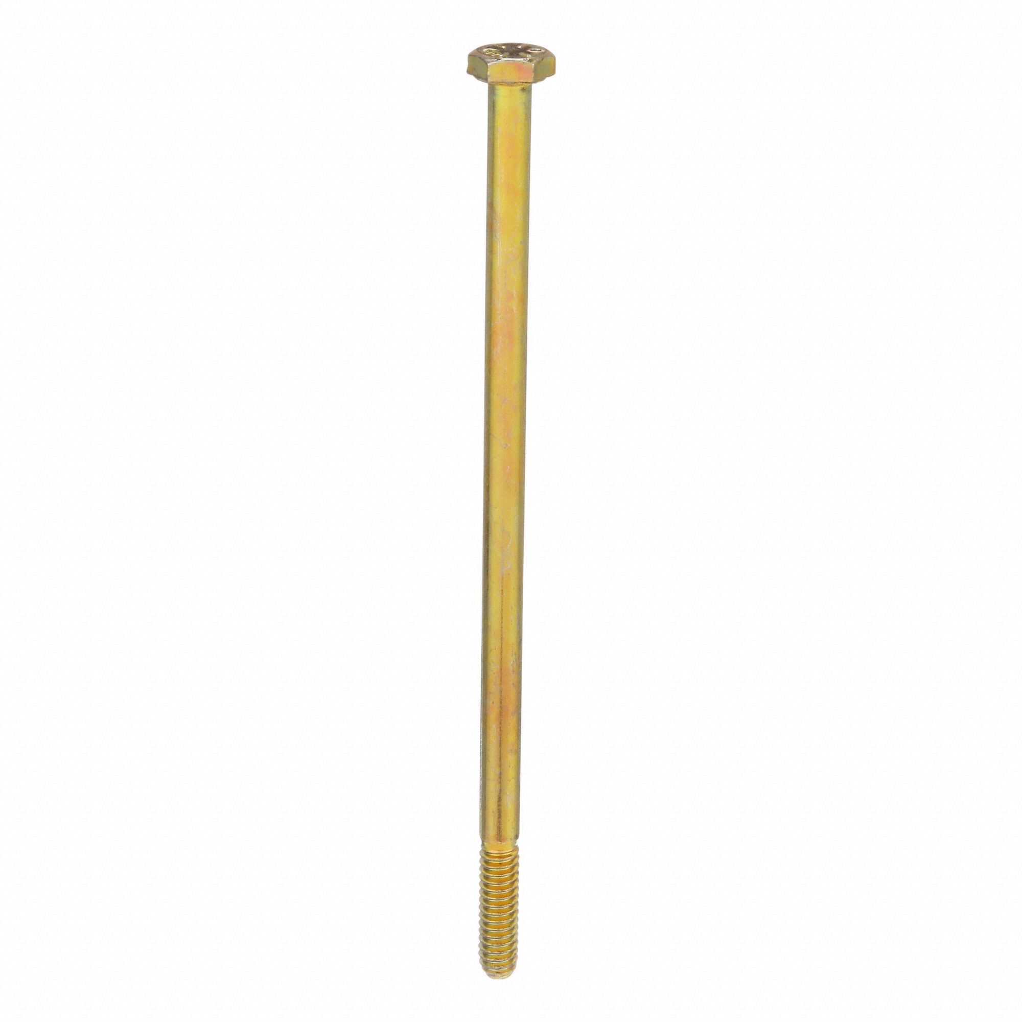 Hex Head Cap Screw: Steel, Grade 8, Zinc Yellow, 1/4"-20, Coarse, 5 1/2 in lg, Inch, SAE J429, 25 PK