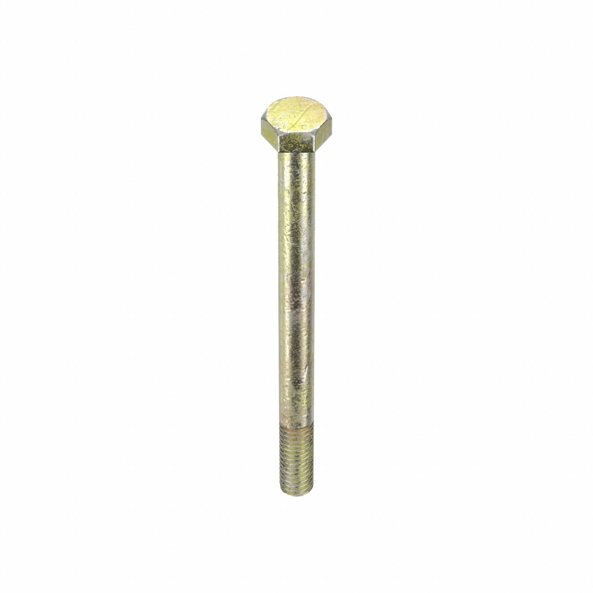 Hex Head Cap Screw: Steel, Grade 8, Zinc Yellow, 5/16"-18, Coarse, 4 in lg, Made in USA*, 25 PK