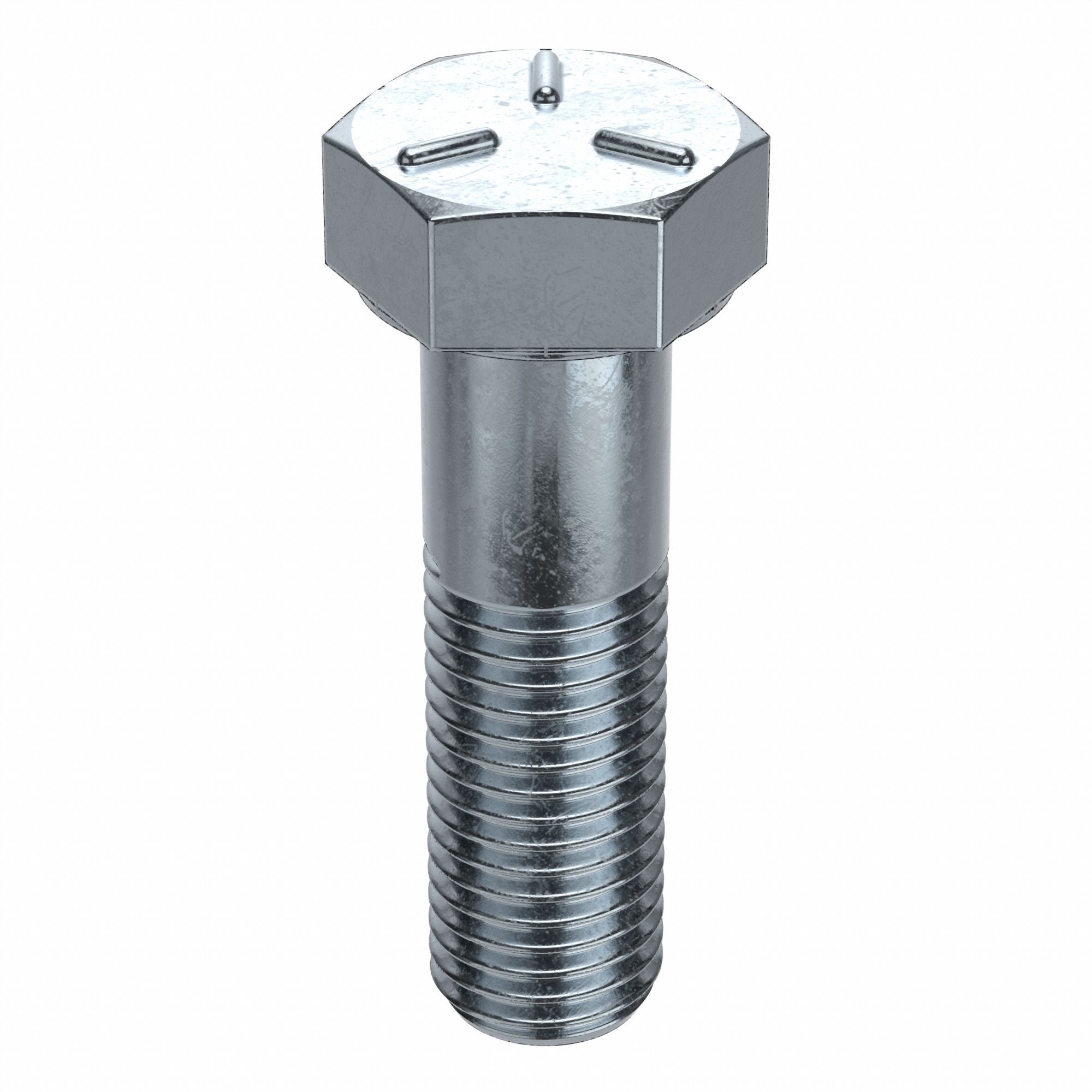 Hex Head Cap Screw: Steel, Grade 5, Zinc Plated, 1"-8, Coarse, 2 3/4 in lg, Globally Sourced, Inch