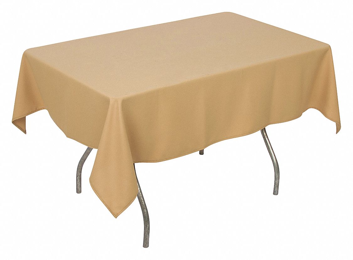 Tablecloth: Rectangle, Sandalwood, 96 in Overall Lg, 52 in Overall Wd, Polyester
