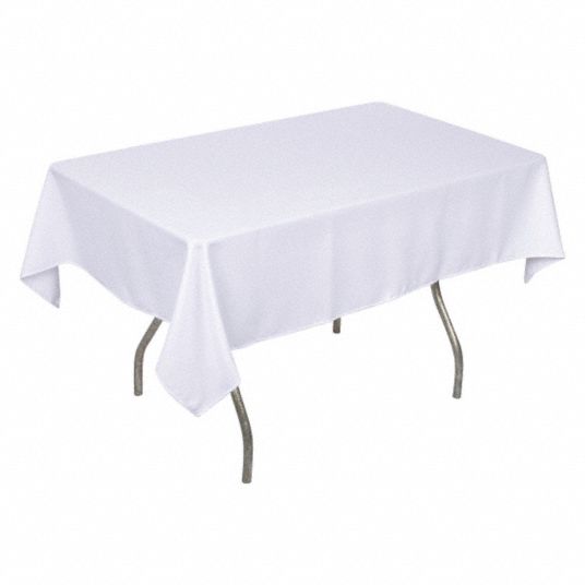 PHOENIX, Rectangle, White, Tablecloth - 38TU43|PL5296-WH - Grainger