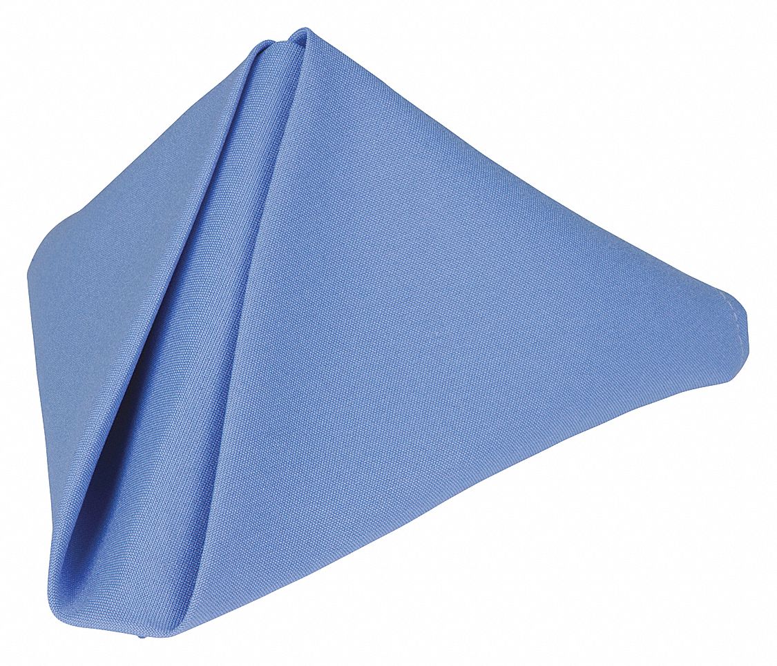 PHOENIX, Wedgewood Blue, 18 in, Napkin 38TU53PN1818WBL Grainger