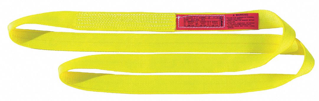 WEB SLING, TYPE 5, NYLON, 2 PLIES, 4 FT SLING L, 6 IN SLING W, 22500 LB CAPACITY