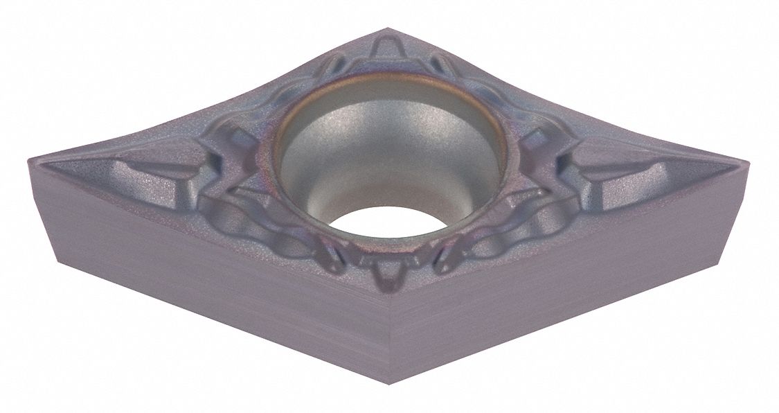 Diamond Turning Insert: DCGT Insert, Neutral, 5/32 in Thick, 0.20mm Corner Radius, TiAlN