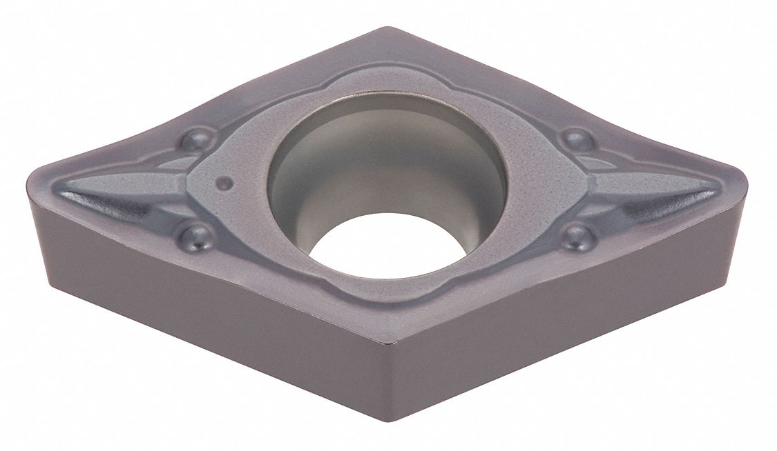 Diamond Turning Insert: DCMT Insert, Neutral, 5/32 in Thick, 1/64 in Corner Radius, TiAlN