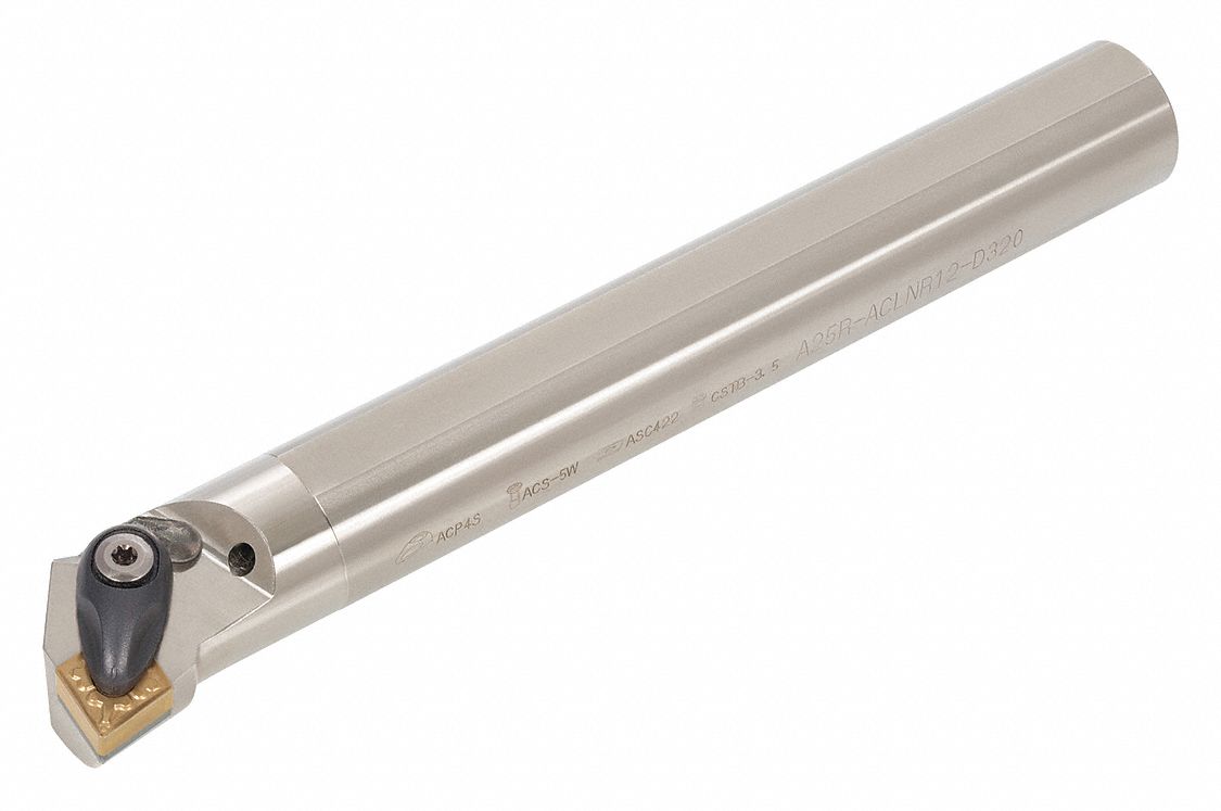 Indexable Boring Bar: 80° Diamond, 14 in Overall Lg, 1-1/2 in Shank Dia.