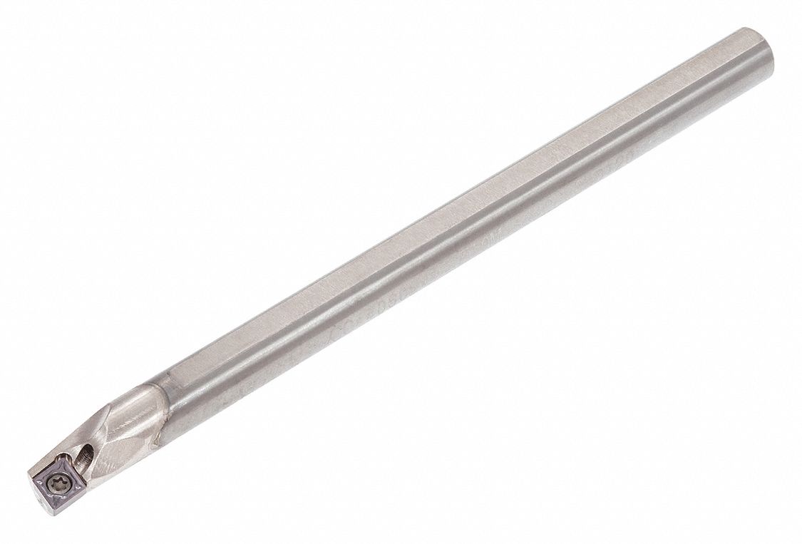 Indexable Boring Bar: 80° Diamond, 100.00mm Overall Lg, 7.00mm Shank Dia.