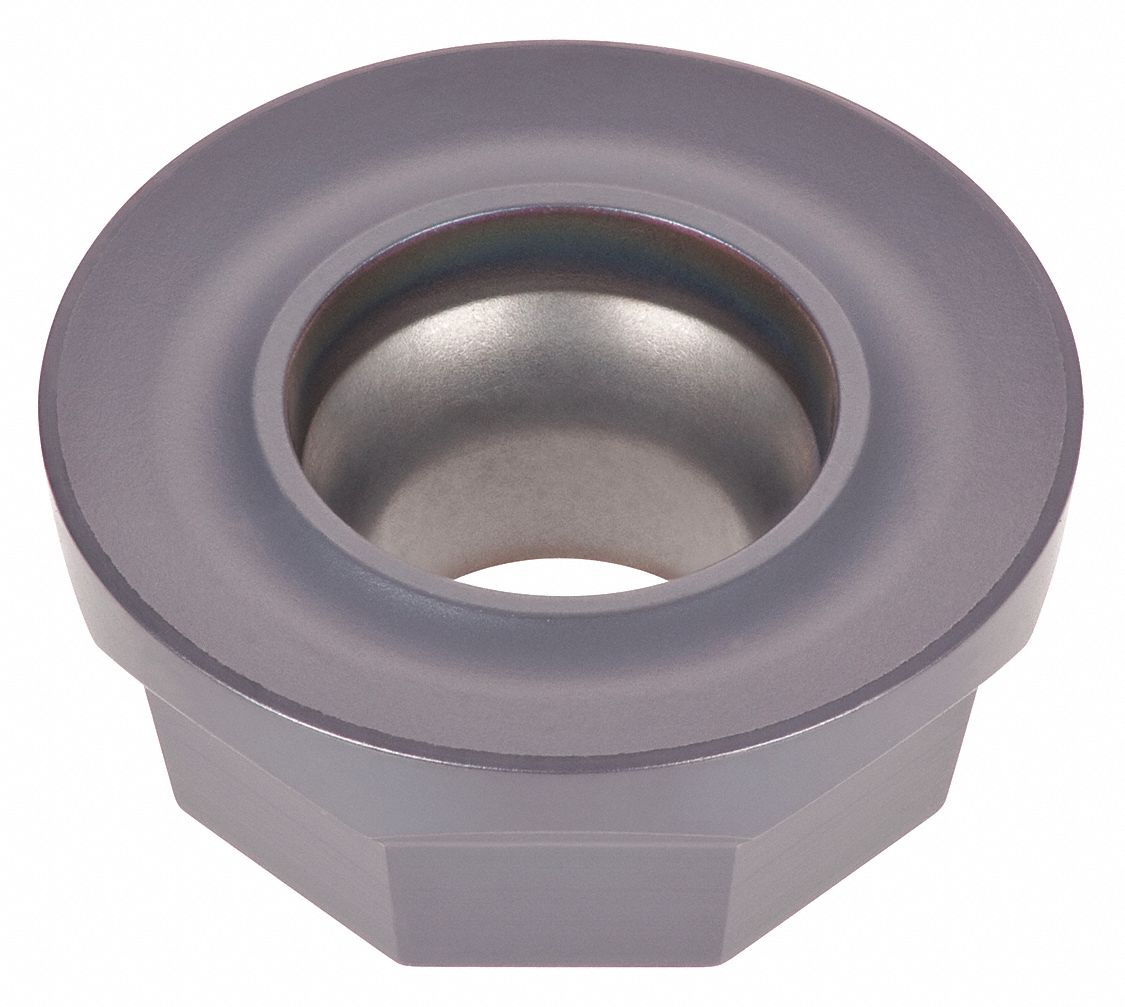 Round Milling Insert: 1/2 in Inscribed Circle, 0.189 in Thick, Chip-Breaker, PVD, Milling