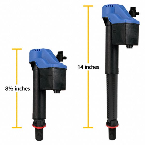 KORKY Fill Valve Fits Toto Brand, For Toto, 8 1/2 in x 14 in Size, Plastic 38UF94528GT