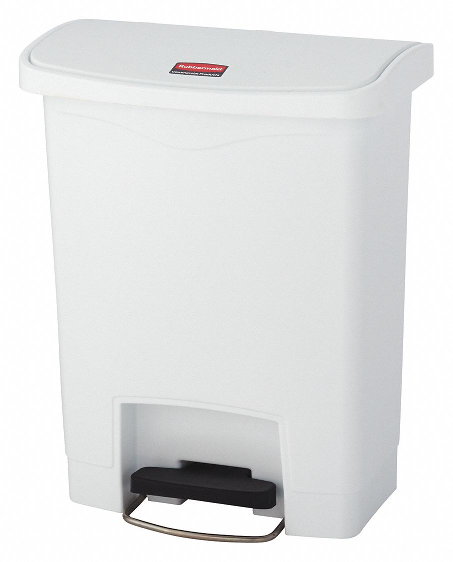 WASTEBASKET,RECTANGULAR,8 GAL.,WHITE