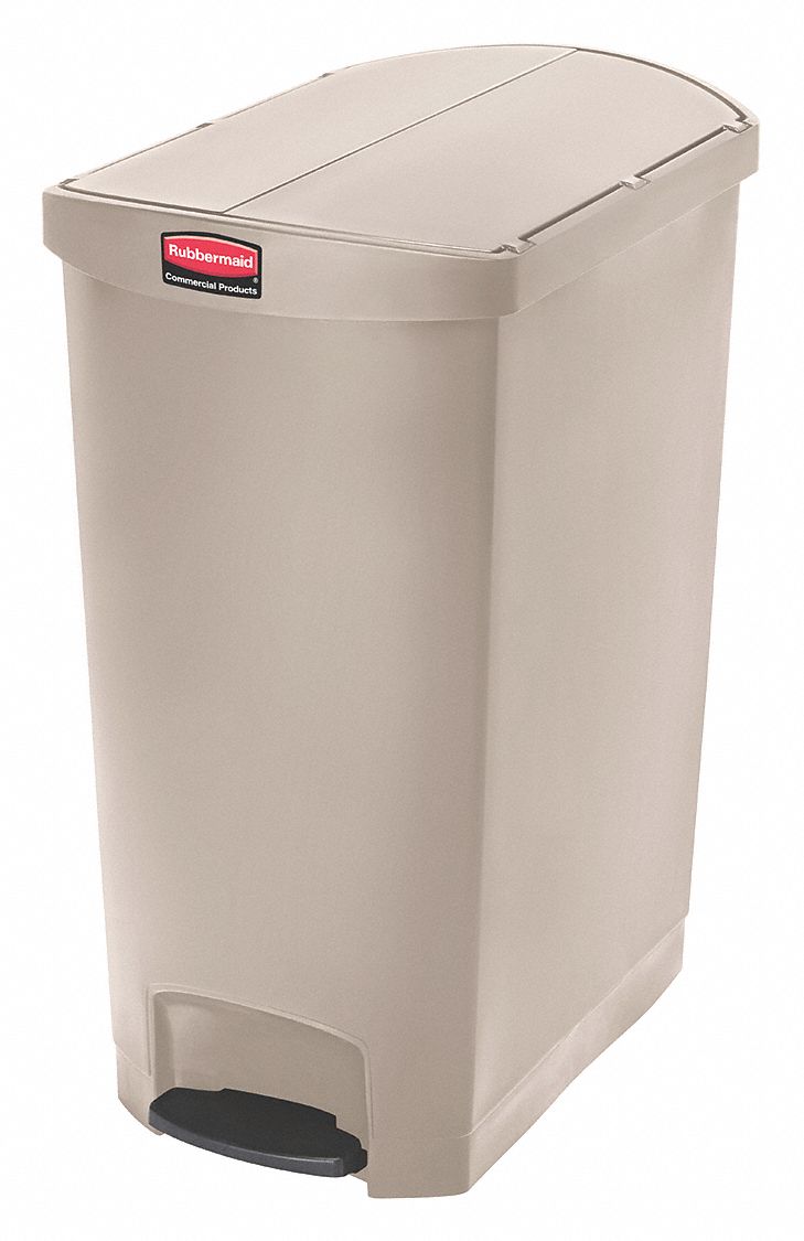 STEP-ON TRASH CONTAINER, PLASTIC, 24 GALLON CAPACITY, 32 IN OVERALL H