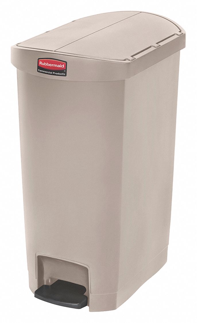 Rubbermaid Commercial Step-On Receptacle 23 Gal Polyethylene Beige