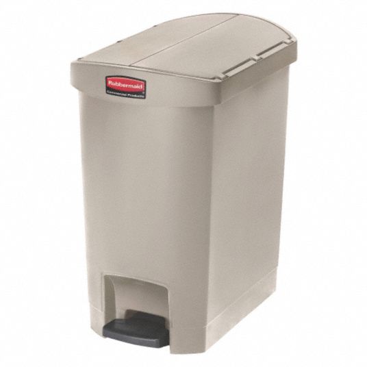 RUBBERMAID COMMERCIAL PRODUCTS, Slim Jim(R), Plastic, Step Can - 38UJ63 ...