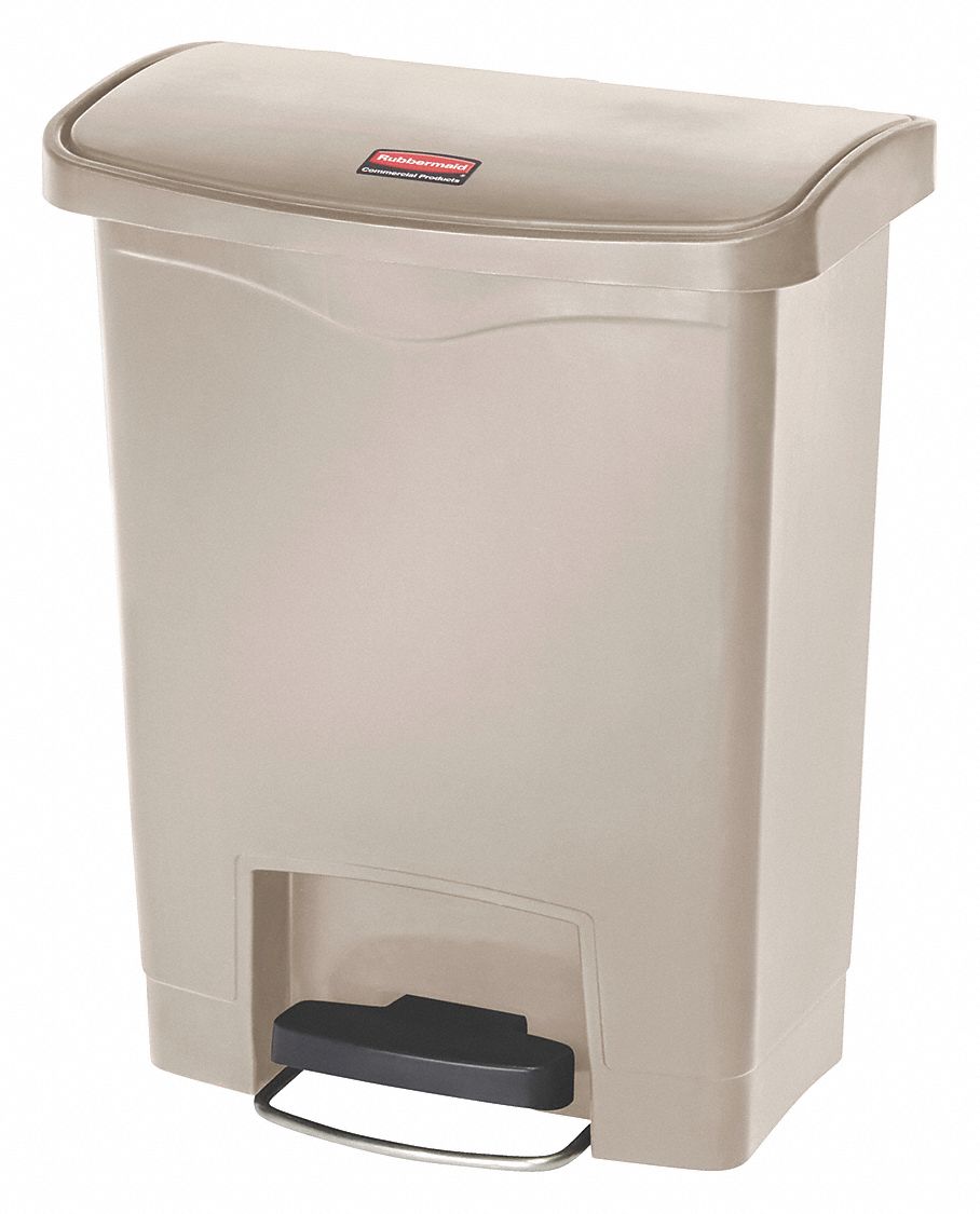 WASTEBASKET,RECTANGULAR,8 GAL.,BEIGE