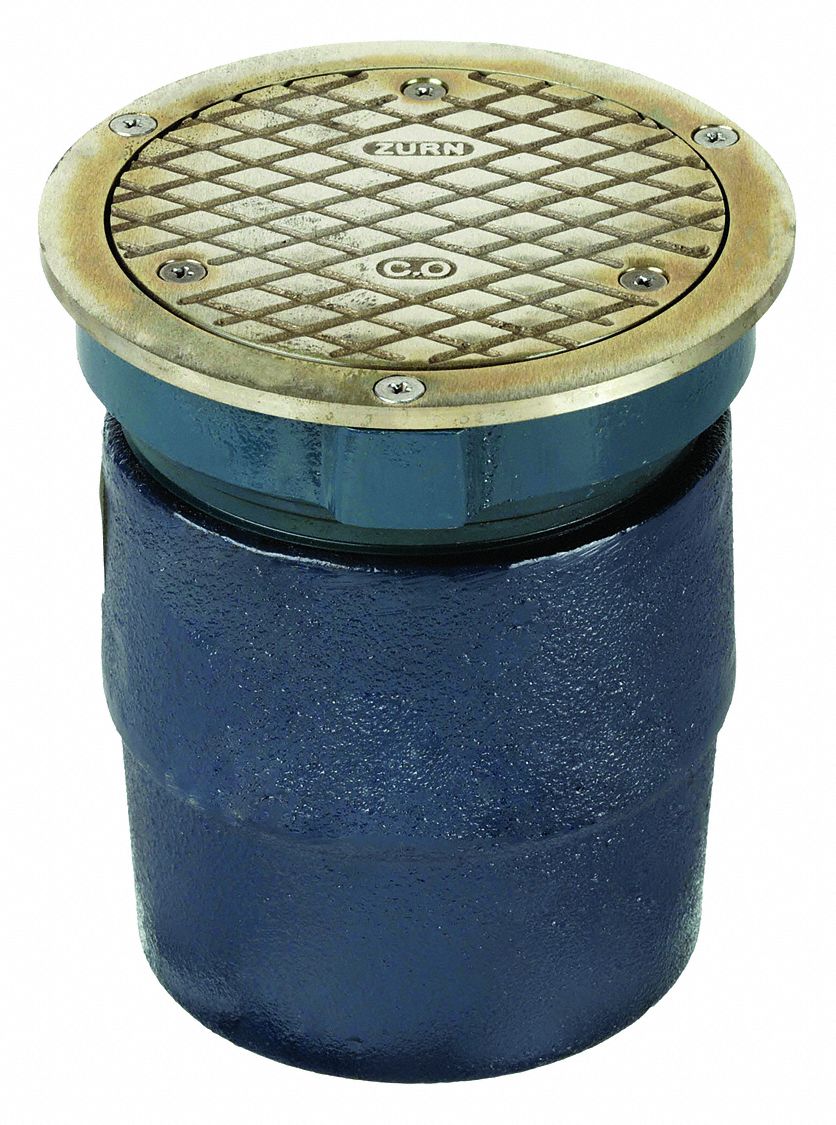 ZURN, 4 in Pipe Dia., Cast Iron, Floor Cleanout 38UK40ZN14004NHHD