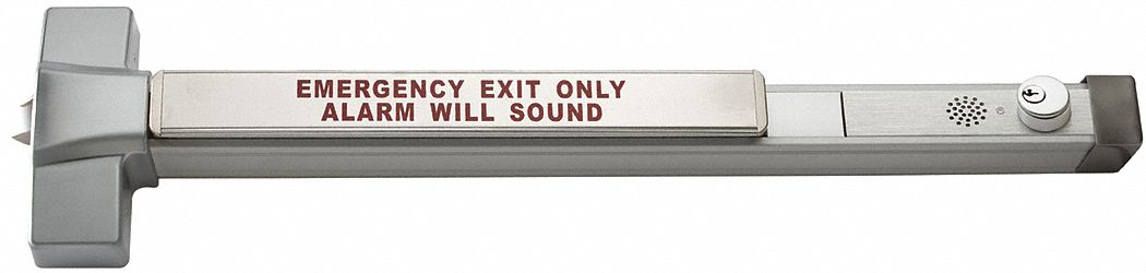 Exit Device: 36 in Max Door Wd, Chrome