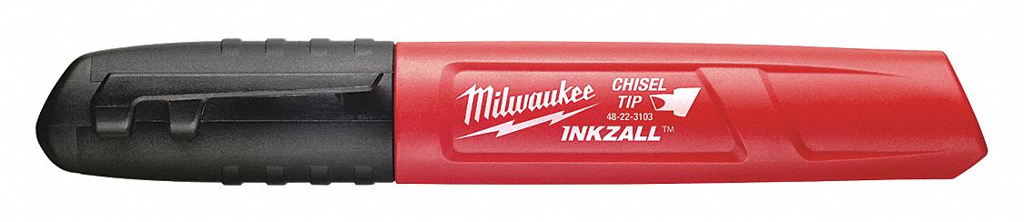 MILWAUKEE Industrial Marker Chisel Black Acrylic 38UK67 48 22 3103 Grainger