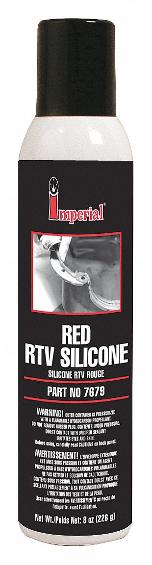 RTV Silicone Sealant: High Temp., -75° to 550°F Temp. Range, 24 hr Full Cure, 8 oz