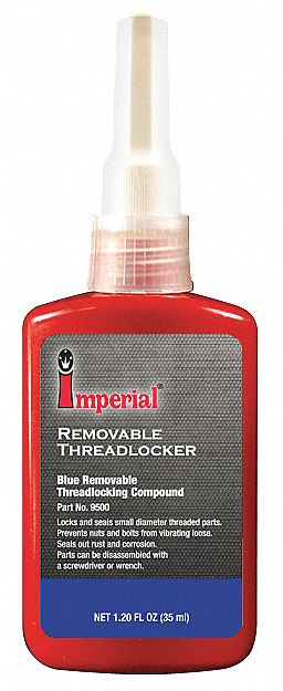 Threadlocker: Series Not Specified, Threadlocker, Blue, Liquid, 35 mL, Bottle