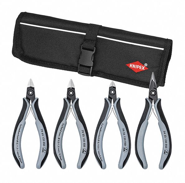 KNIPEX Precision Plier Set ESDSafe, 4 Pliers, Manual 38UU039K 00
