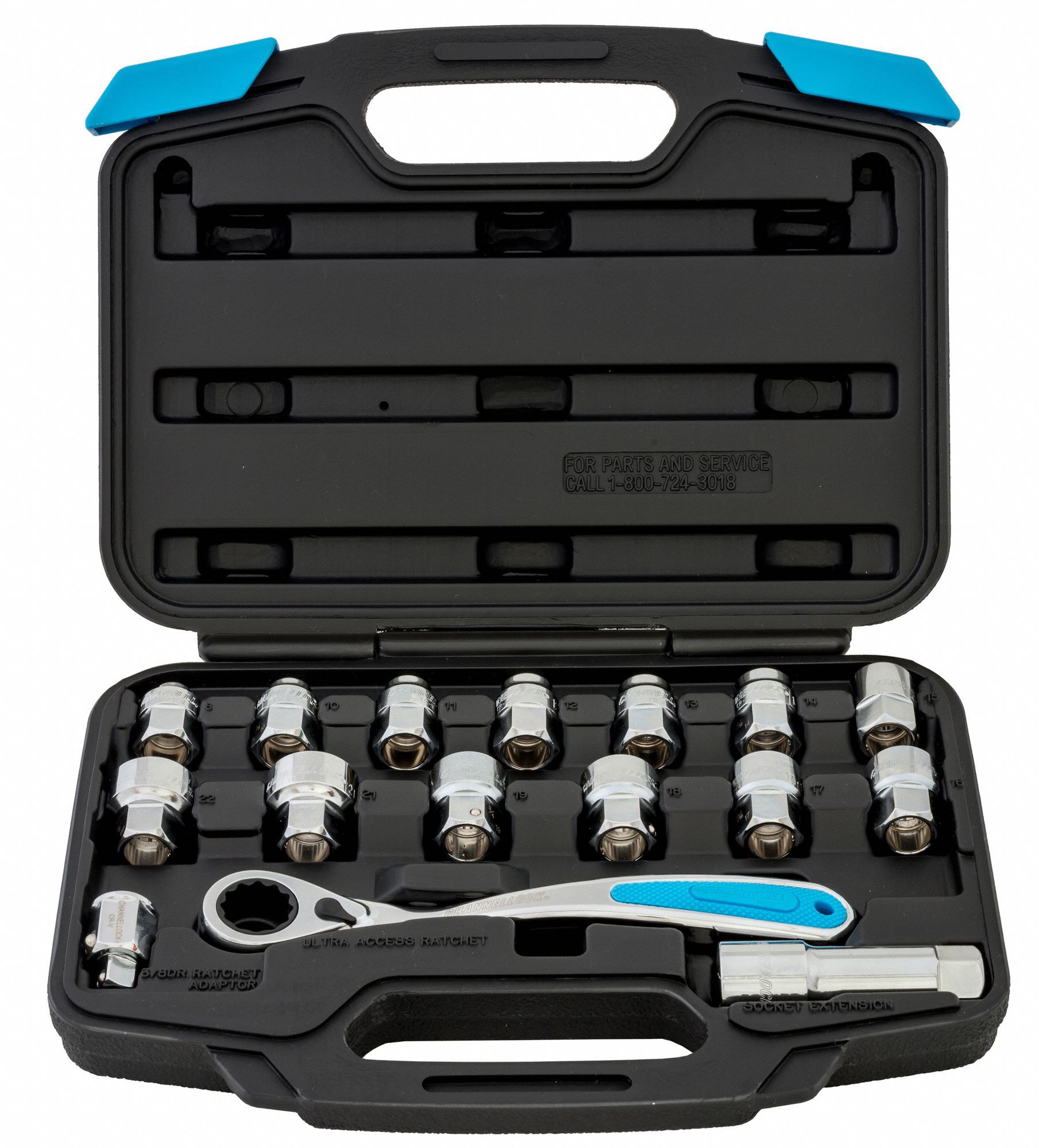 CHANNELLOCK Socket Wrench Set, Socket Size Range 5/16 in in to 7/8 in