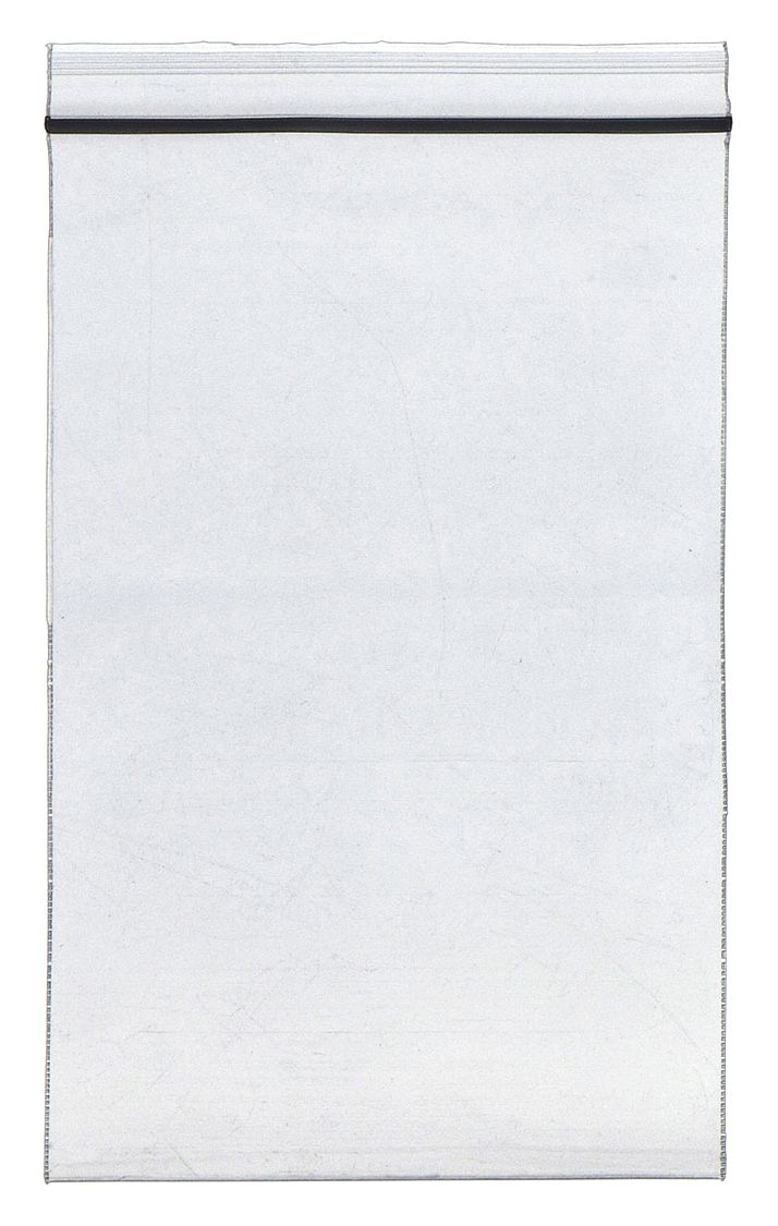 RECLOSABLE POLY BAG, 4 MIL THICK, 5 IN W, 8 IN L, FLAT PACK, ZIP, POLYETHYLENE, 1,000 PK