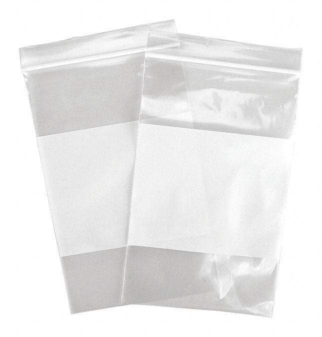 RECLOSABLE POLY BAG, 4 MIL THICK, 5 IN W, 8 IN L, FLAT PACK, ZIP, POLYETHYLENE, 1,000 PK