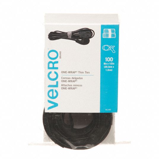 VELCRO BRAND, 8 in Lg, 2.00 in, Hook-and-Loop Cable Tie - 38UV53