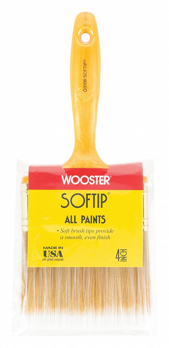 WOOSTER 4 in Wall Synthetic Bristle Paint Brush, Soft, for All Paints