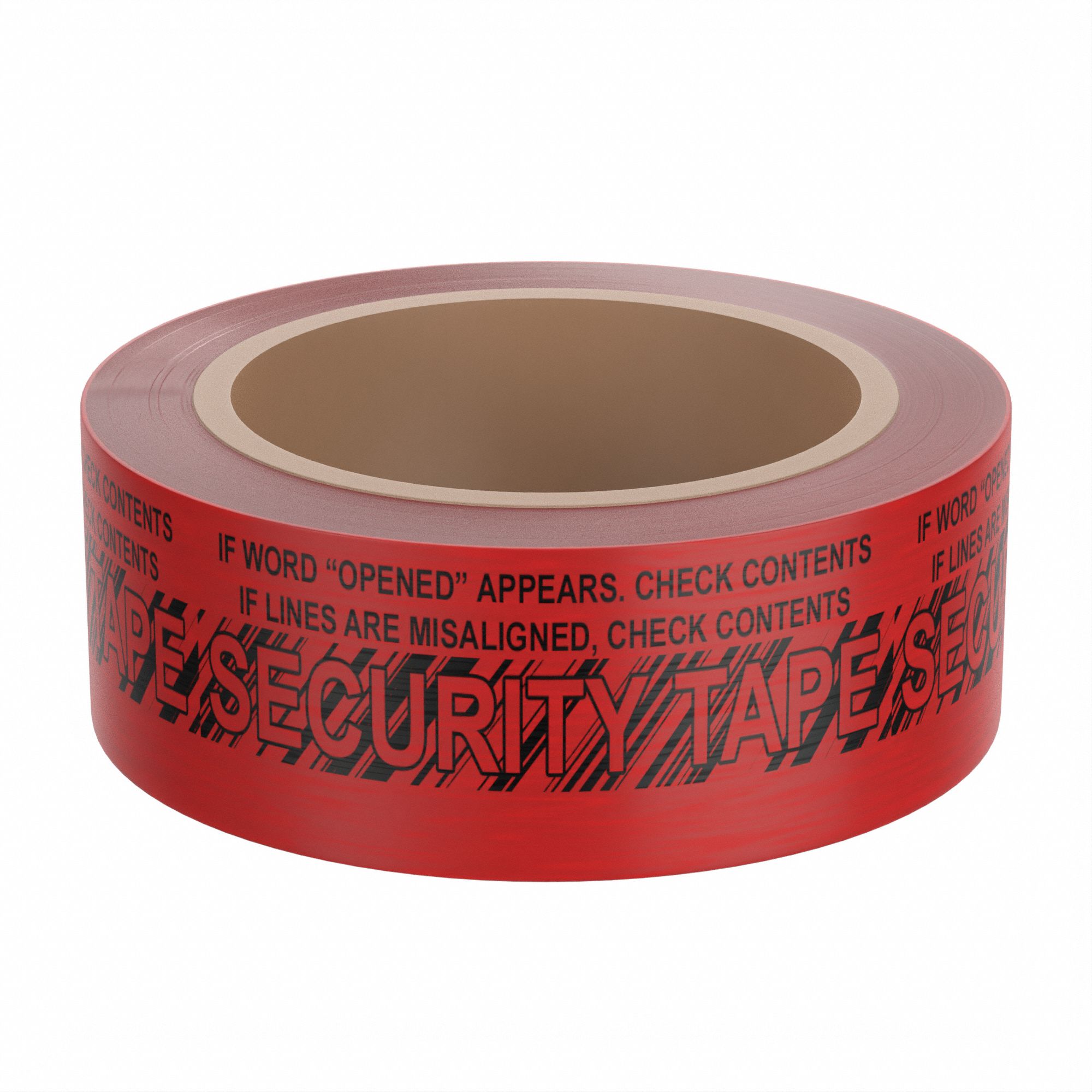 TAMPER EVIDENT TAPE, 2 MIL THICK, 2 IN X 60 YD, 0.051 M X 54.9 M, RED