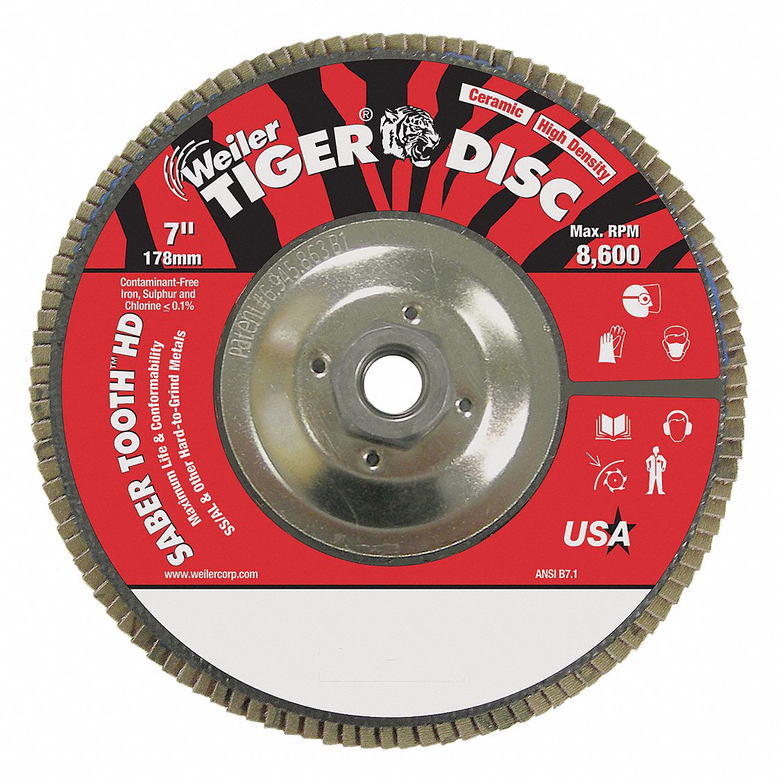 WEILER Flap Disc 5/8"11 Mounting Hole Size, 60 Abrasive Grit, Medium