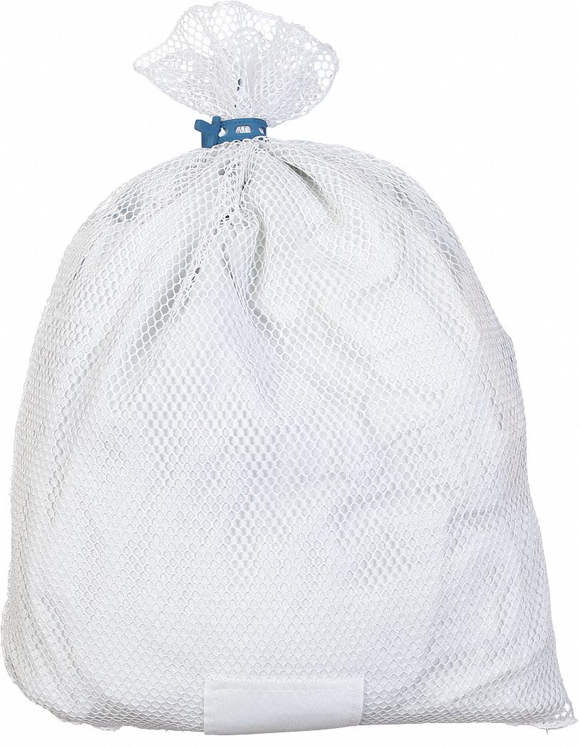 LAUNDRY BAG,WHITE,RUBBER CLOSURE,PK12