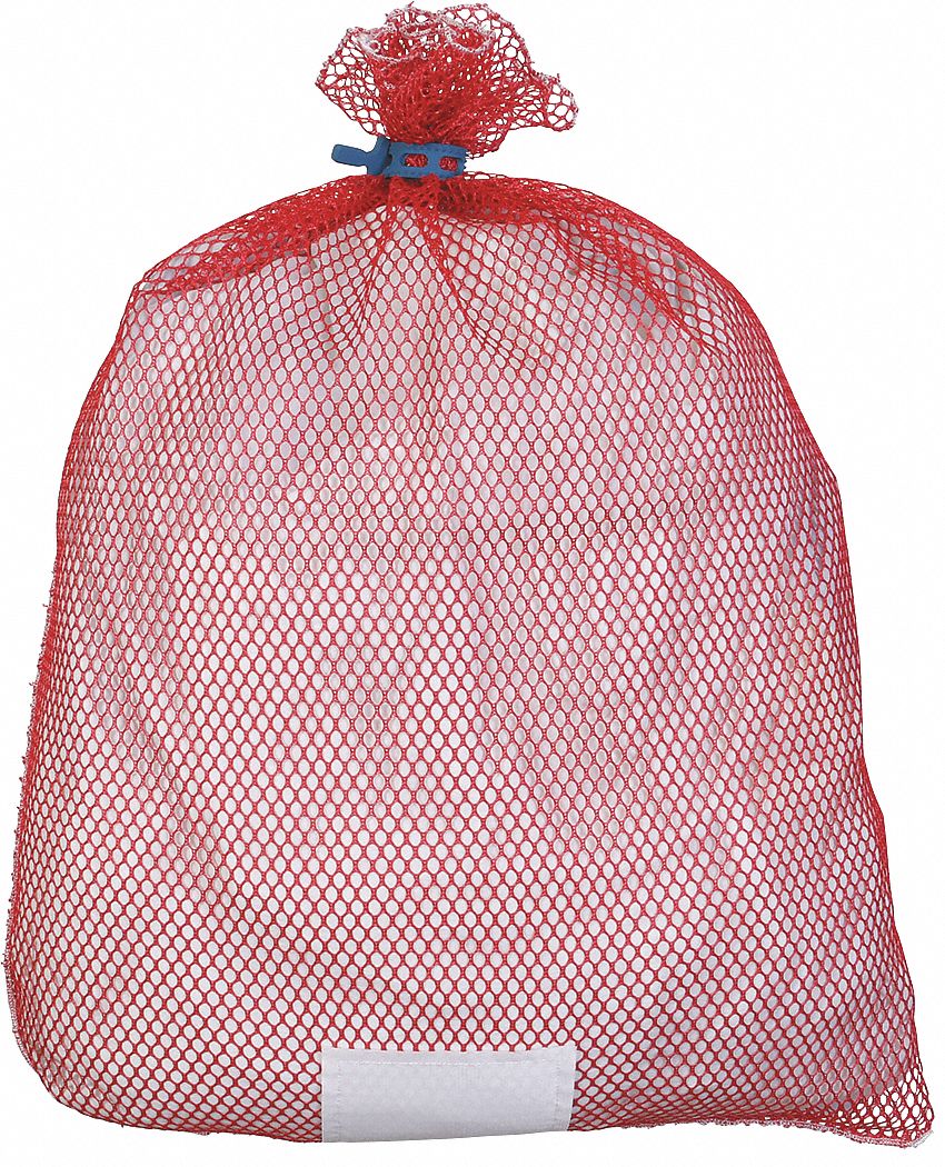 LAUNDRY BAG,RED,RUBBER CLOSURE,PK12