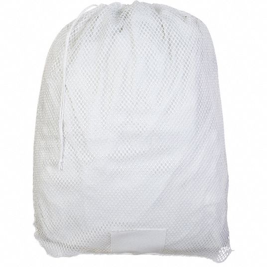 White Mesh Laundry Bag with Drawstring