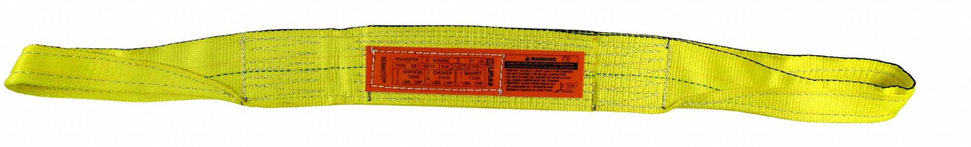 Web Sling: Type 3, Polyester, 6 ft Sling Lg, 16 in Eye Lg, 2 Plies