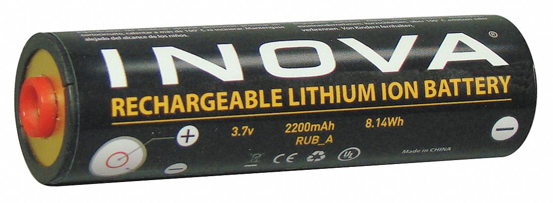 Rechargeable Battery: Lithium Ion, 3.6V DC