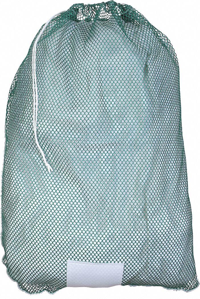 LAUNDRY BAG,GREEN,DRAWCORD,PK12