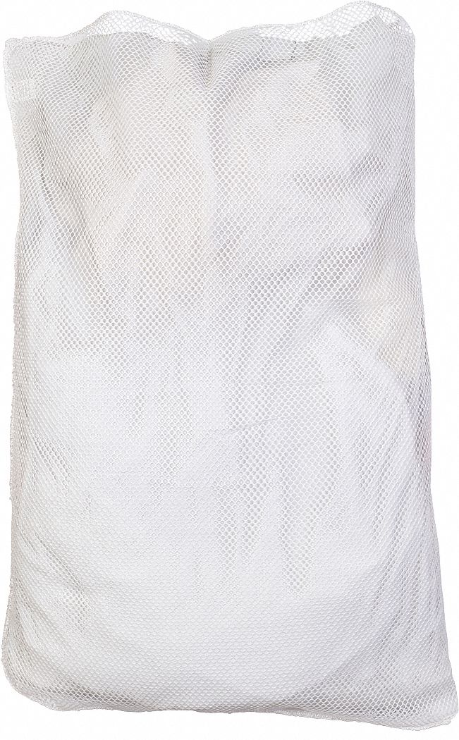 MESH LAUNDRY BAG,WHITE,POLYESTER,PK12