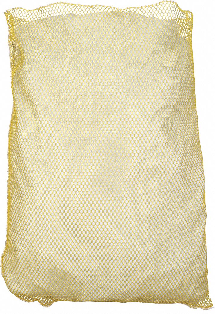 MESH LAUNDRY BAG,YELLOW,POLYESTER,PK12