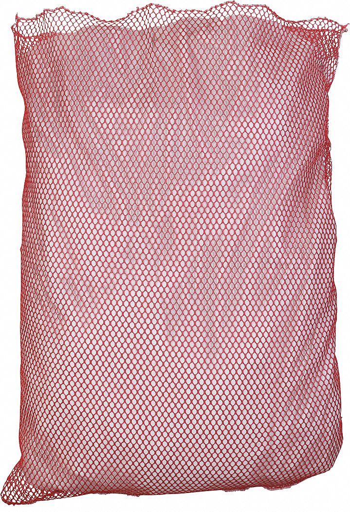 MESH LAUNDRY BAG,RED,POLYESTER,PK12