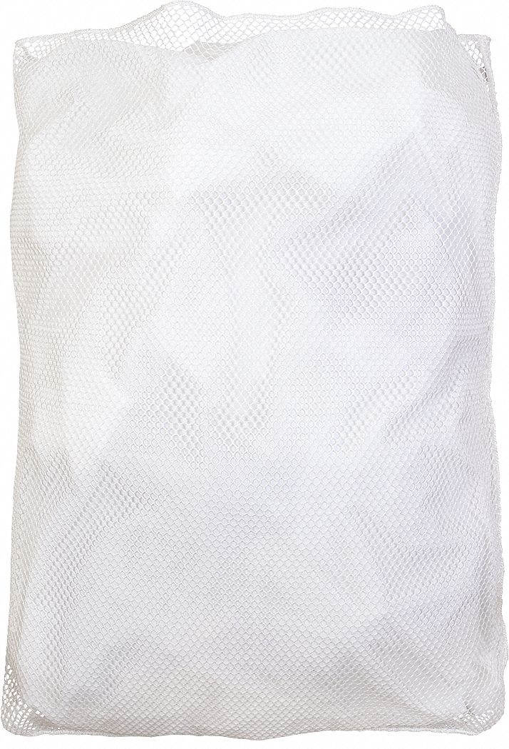 MESH LAUNDRY BAG,WHITE,PK12