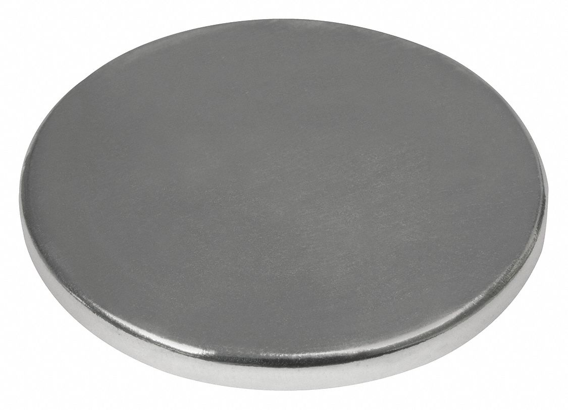 Rare Earth Magnet: Neodymium, 3/4 in Outside Dia, 0.062 in Thick, Disc Magnet, 42