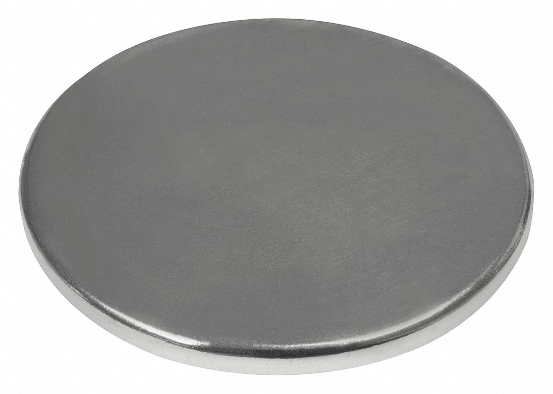 Rare Earth Magnet: Neodymium, 1 in Outside Dia, 0.062 in Thick, Disc Magnet, 42