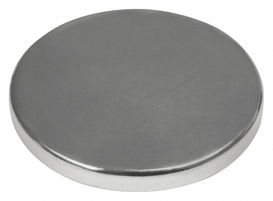 Rare Earth Magnet: Neodymium, 1 in Outside Dia, 0.125 in Thick, Disc Magnet, 42
