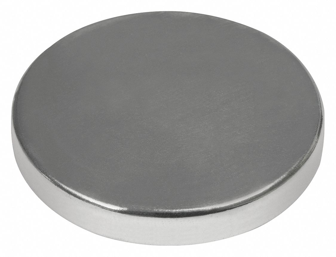Rare Earth Magnet: Neodymium, 1 in Outside Dia, 0.187 in Thick, Disc Magnet, 42