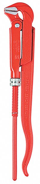 Pipe Wrench: Alloy Steel, 1 5/8 in Jaw Capacity, Serrated, 12 in Overall Lg, I-Beam, Chrome