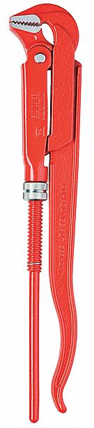 Pipe Wrench: Alloy Steel, 2 3/8 in Jaw Capacity, Serrated, 16 in Overall Lg, I-Beam